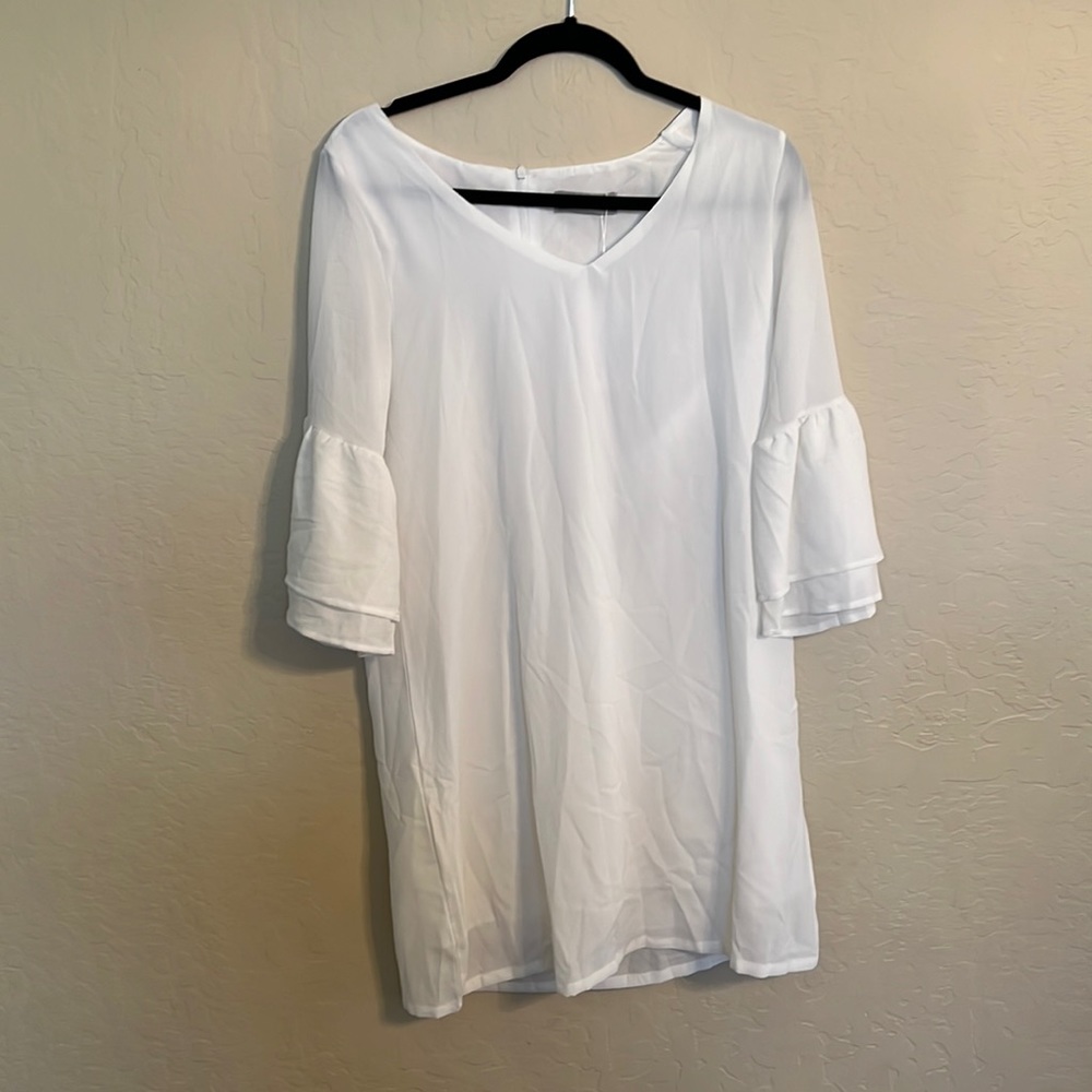 White dress with sleeves